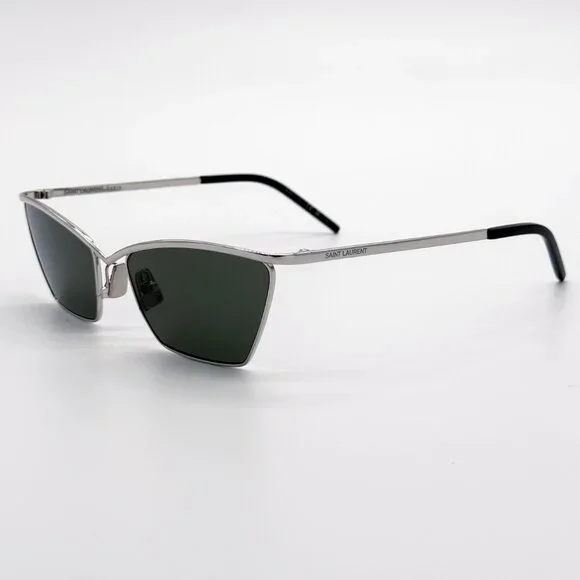 NEW SAINT LAURENT SL637 002 SUNGLASSES WOMEN SILVER GRAY CAT  display picture 1